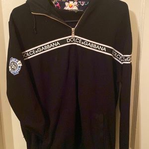 Black dolce & gabbana hooded sweatshirt with pockets
